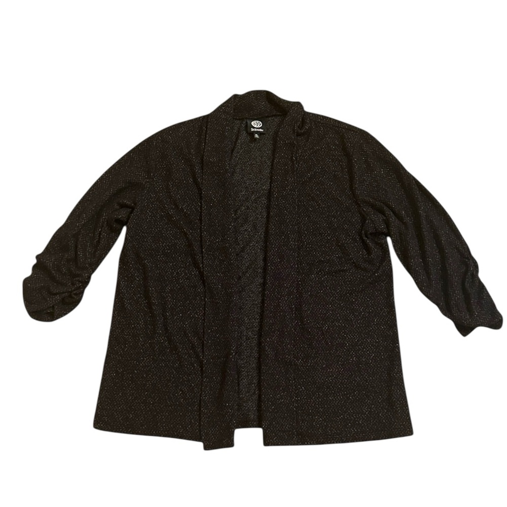 Bobeau Open Front Cardigan Black Gray White Women’s Size XL